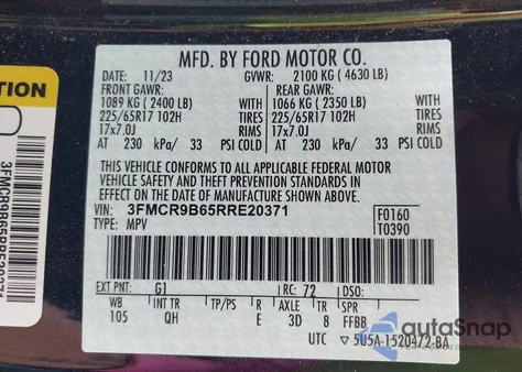 2024 Ford Bronco Sport Big Bend from USA, damaged, VIN 3FMCR9B65RRE20371